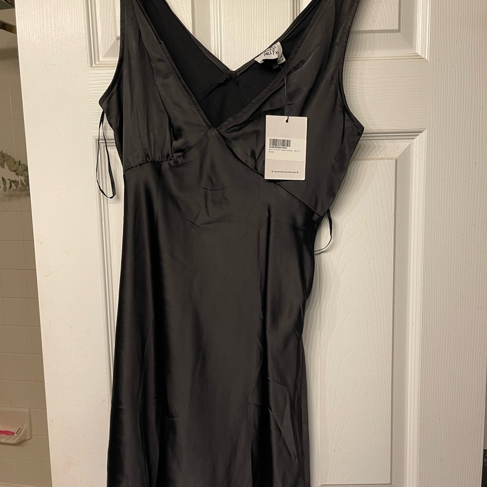 Princess Polly Black Satin Mini Dress